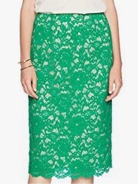 PARIS SUNDAY Women's Lace Pencil Skirt, green, size large